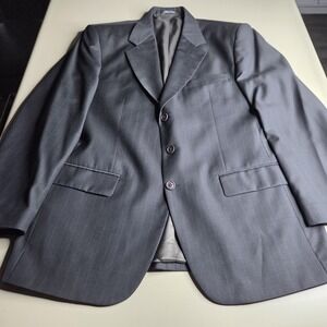 Issimo Blazer Made in Italy Men's Pinstripe Jacket Black Gray 3-Button 42R